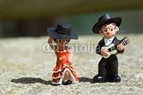 Wallmonkeys Peel and Stick Wall Decals - Guitarist and a Spanish Dancer Doll - 18"W x 12"H Removable Graphic
