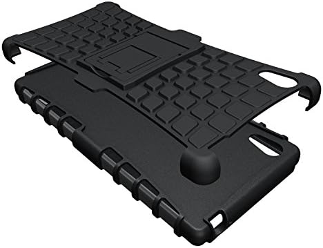 [2015 Release]Sony Xperia Z5 Case,VINDVIN Heavy Duty Tough Rugged Dual Layer Case with Built-in Kickstand,TANK Series Slim Fit Dual Layer Hybrid Armor Protective Cover for Sony Xperia Z5(Black/Black)