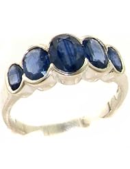 High Quality Solid 925 Sterling Silver Natural Sapphire Right Hand Ring - Finger Sizes 4 to 12 Available