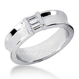 41EJIr5z JL. SL160  14K White Gold Mens Emerald Cut Diamond Wedding Band