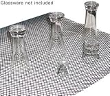 Protect your glassware with the Sani Dry Bar Glass Shelf Liner - Black: Roll of 40 Feet