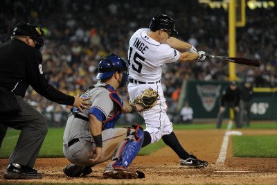 Texas Rangers v Detroit Tigers - Playoffs Game Four, Detroit, MI - October 12: Brandon Inge Photographic Poster Print by Harry How, 12x18