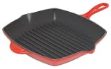 Le Creuset Cast Iron Square Grillit, Cerise, 26 cm