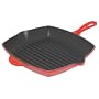 Le Creuset 10-1/4-Inch Square Skillet Grill, Red