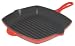 Le Creuset Cast Iron Square Grillit, 26 cm, Cerise