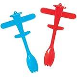 Plane Cupcake Picks with Spoons - 25 pcs