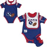 Newborn New York Giants Bib, Creeper, & Bootie Set
