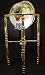 37 Floor Standing Pearl Swirl Gemstone Globe with Divided USA State Stones