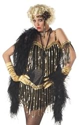 Womens Halloween Costumes 1920's 1920s 20s Flapper Swing Jazz Sequined Dress Costume Theme Party Outfit