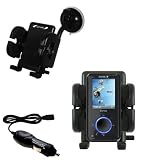 Sandisk Sansa E200 Flexible Auto Windshield Holder with Car Charger - Uses Gomadic TipExchange