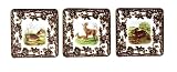 Spode Woodland American Wildlife 4-Inch Square Coasters, Set of 6, Quail, Deer, Rabbit