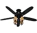 Hunter 22720, Cortland Basque Black 54" Ceiling Fan with Light