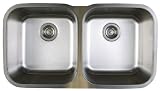 Blanco BL441020 BlancoStellar 8-Inch Equal Double Bowl Sink, Refined Brushed