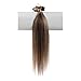 Emosa Clips in Remy Human Hair Extensions for Women Beauty Hot Sale (#4/27-medium brown mixed with dark blonde)(7pcs 15inch)