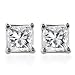 10k White Gold Princess-Cut Diamond Stud Earrings (1/4 cttw, J-K Color, I2-I3 Clarity)