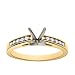 18k Yellow Gold Channel Set Round Brilliant Diamond Engagement Ring Setting (1/4 ct tw, I, I1)