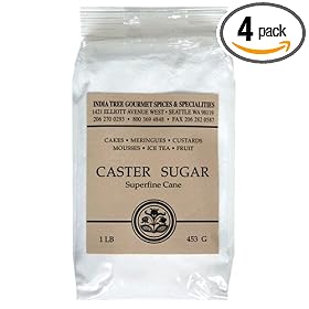 India Tree Caster Sugar, 1 Pound (Pack of 4)