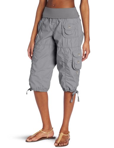 Calvin Klein Performance Women’s Rollover Waist Cargo Capri, Titanium, Small