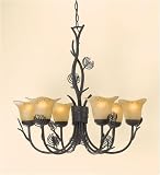 AF Lighting 6644-6H Antique Bronze Alpine Rustic / Lodge 6 Light Up Lighting Chandelier from the Alp