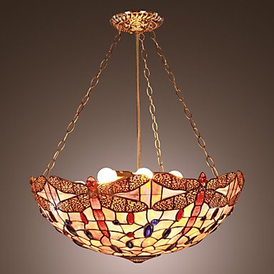 22 Inch Tiffany Style Dragonfly Pattern Natural Shell Material