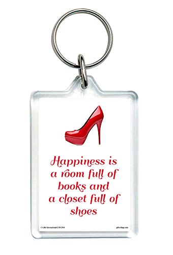 Room Full Of Books & A Closet Full Of Shoes – Happiness Quote Keychain