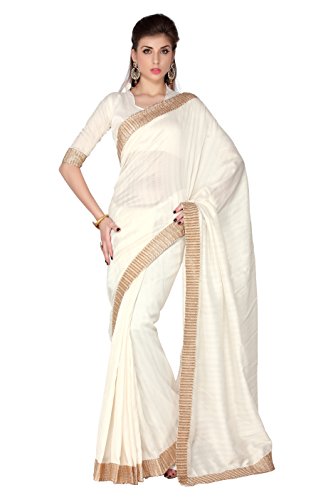 Designersareez women s bhagalpuri saree free size white