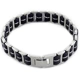 Stainless Steel Dual Rubber Bracelets