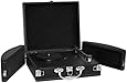 PYLE PVTTBT8BK Bluetooth Classic Vintage Style Vinyl Player Turntable, Vinyl-To-MP3 Record, Rechargeable Battery