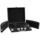 PYLE PVTTBT8BK Bluetooth Classic Vintage Style Vinyl Player Turntable, Vinyl-To-MP3 Record, Rechargeable Battery