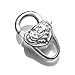 1 pc 925 Sterling Silver Heart Lock Bead Heavy Lobster Clasp 18mm / Connector / Findings