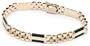 14k Yellow Gold Watch Band Link Bracelet w/ Onyx, 8.25"