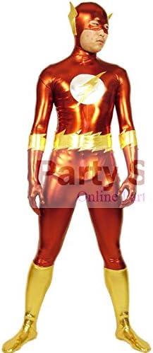Wraith of East Flash Costume Adult Halloween Superhero Cosplay Party Zentai L Red