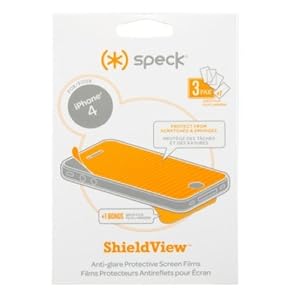 Speck Products ShieldView Anti-Glare Screen Protector for iPhone 4 (3 Pack + 1 Bonus Back Film)