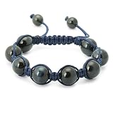 Jabari Disco Ball Bracelet- Mens Blue Tigers Eye Gemstone - 14MM