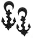 Organic Hand Carved Anchor Horn Plugs - 0 Gauge - 35mm x 69mm - Sold as a Pair