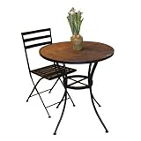 4D Concepts Round Table with Slate Top - Metal Slate