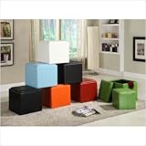 4723 Series Storage Cube Ottoman Color: Red