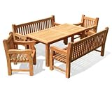 Jati JATI GRADE A BALMORAL 5 PIECE OUTDOOR DINING SET