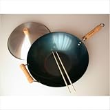 3 Piece 14 Preseasoned Flat Bottom Wok Set