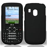Black Hard Plastic rubberized texture case cover for Tracfone LG 500G