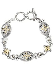Sterling Silver And 18Ky Adjustable Fashion Bracelet W/Toggle Clasp Sterling Silver & 18K Yellow Gold 07.50-08.00 Inch Sterling Silver & 18Ky Adjustable Fashion Bracelet W/Toggle Clasp
