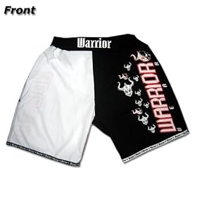 WARRIOR WEAR BLACK WHITE MMA FIGHT SHORTS SIZE 38