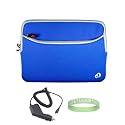 Blue Amazon Kindle DX Carrying Sleeve With Extra Pocket + Rapid Kindle DX Car Charger + Live*Laugh*Love Wrist Band!!! (Kindle DX Not Included)