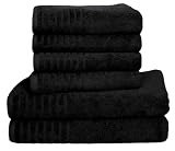 Produkt-Bild: 6 tlg. Handtuchset "Gallant"- Qualit&auml;t 565 g/m&sup2;, 2 Badet&uuml;cher / Duscht&uuml;cher 70 x 140 cm und 4 Handt&uuml;cher 50 x 100 cm, 100 % Baumwolle, Farbe schwarz