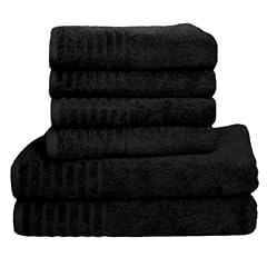 6 tlg. Handtuchset "Gallant" schwarz - Qualit�t 565 g/m�, 2 Badet�cher / Duscht�cher 70 x 140 cm und 4 Handt�cher 50 x 100 cm, 100 % Baumwolle