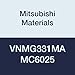 Mitsubishi Materials VNMG331MA MC6025 Carbide VN Type Negative Turning Insert with Hole, CVD Coated, Rhombic 35?, 0.375" IC, 0.187" Thick, 0.016" Corner Radius, MA Breaker (Pack of 10)
