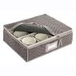 China Cup Storage Chest - Deluxe Quilted Microfiber (Light Gray) (12.5"H x 15.5"W x 5"China Cup Storage Chest - Deluxe Quilted Microfiber (Light Gray) (13.5"H x 15.5"W x 5"D)