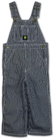 John Deere Kids Boys Hickory Stripe Bib Overall - Sizes: 4-7