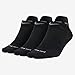 Nike Women's Dri-Fit Cotton Lightweight No-Show Tab Socks, 3-Pairs Sz: 6-10 (Black, Medium)
