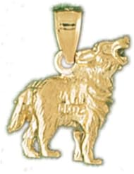 Dazzlers Solid 14k Gold 3D Collie Dog Charm Pendant Available in three colors from jewelsberry (weights: 3.0 grams only)